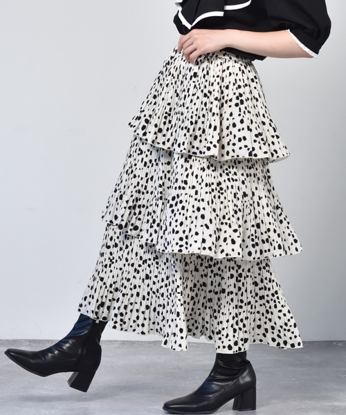 ems excite(エムズエキサイト)の「3段フリルスカート(スカート・レディース・ブラウン系その他/アニマル/ブラウン系その他2/ブラック・FREE)」の15枚目の写真