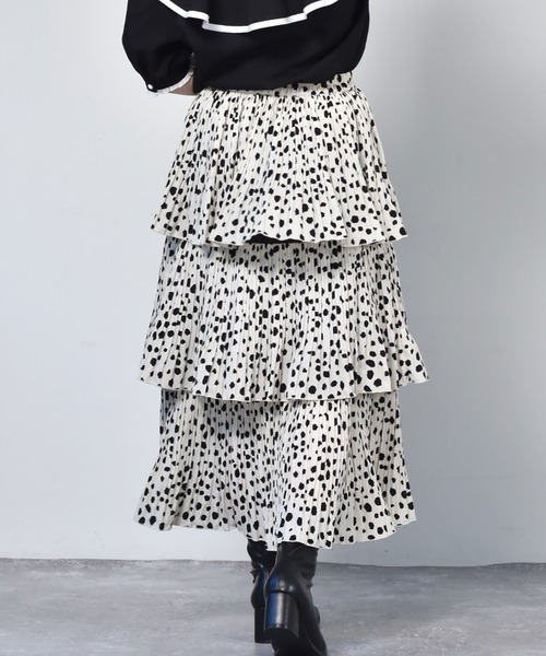 ems excite(エムズエキサイト)の「3段フリルスカート(スカート・レディース・ブラウン系その他/アニマル/ブラウン系その他2/ブラック・FREE)」の13枚目の写真