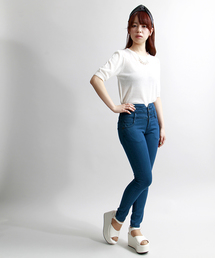 WEGO | WEGO/前ボタンハイウエストスキニーパンツ(デニムパンツ)