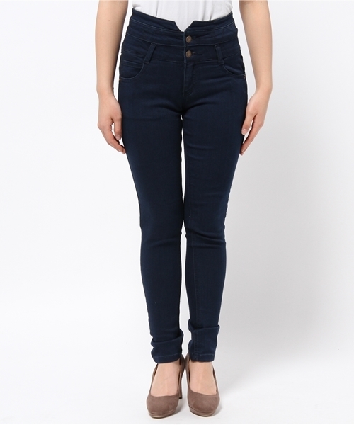 WEGO（ウィゴー）の「WEGO/前ボタンハイウエストスキニーパンツ（デニムパンツ・レディース・ダークインディゴブルー/ライトインディゴブルー/ホワイト/インディゴブルー・MEDIUM/LARGE）」の11枚目の写真