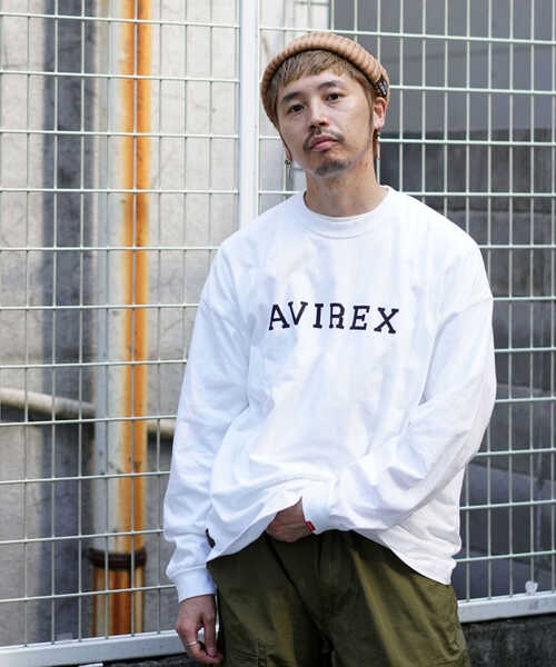 AVIREX（アヴィレックス）の「【直営店限定】カレッジ ロゴ 長袖 Tシャツ/COLLEGE LOGO LS T-SHIRT/アヴィレックス/AVIREX（Tシャツ/カットソー・メンズ・ホワイト/ブラック・MEDIUM/LARGE/X-LARGE/XX-LARGE）」の14枚目の写真