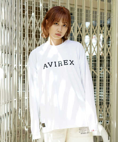 AVIREX（アヴィレックス）の「【直営店限定】カレッジ ロゴ 長袖 Tシャツ/COLLEGE LOGO LS T-SHIRT/アヴィレックス/AVIREX（Tシャツ/カットソー・メンズ・ホワイト/ブラック・MEDIUM/LARGE/X-LARGE/XX-LARGE）」の15枚目の写真