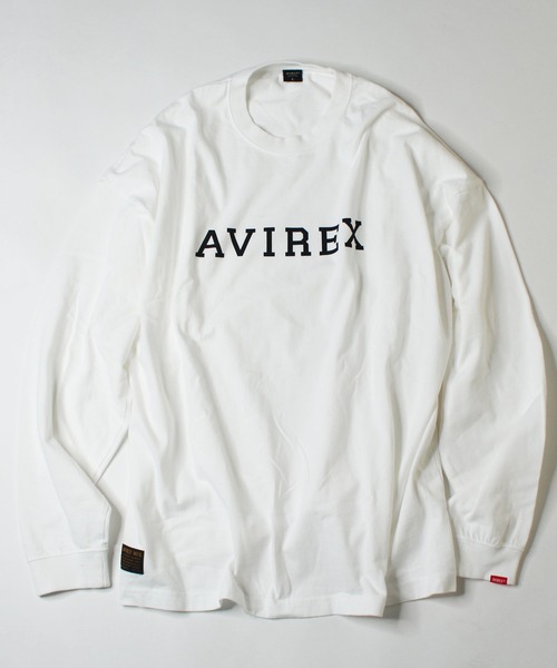 AVIREX（アヴィレックス）の「【直営店限定】カレッジ ロゴ 長袖 Tシャツ/COLLEGE LOGO LS T-SHIRT/アヴィレックス/AVIREX（Tシャツ/カットソー・メンズ・ホワイト/ブラック・MEDIUM/LARGE/X-LARGE/XX-LARGE）」の2枚目の写真