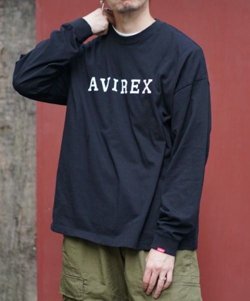 AVIREX（アヴィレックス）の「【直営店限定】カレッジ ロゴ 長袖 Tシャツ/COLLEGE LOGO LS T-SHIRT/アヴィレックス/AVIREX（Tシャツ/カットソー・メンズ・ホワイト/ブラック・MEDIUM/LARGE/X-LARGE/XX-LARGE）」の8枚目の写真