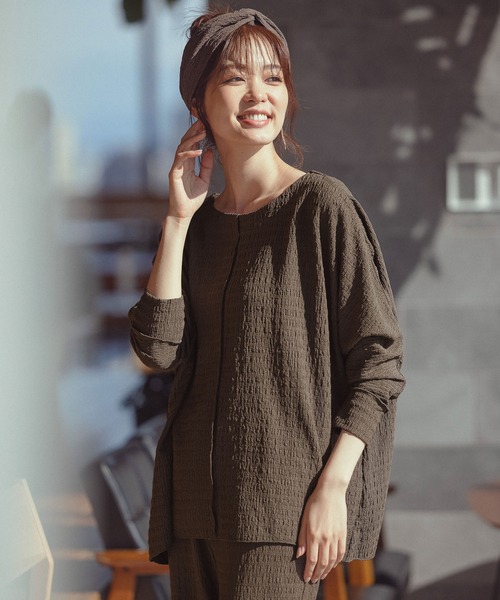 GLOBAL WORK(グローバルワーク)の「ターバンツキワッシャTOPS/217231(Tシャツ/カットソー・レディース・グリーン/オフホワイト/ブラック・FREE)」の3枚目の写真