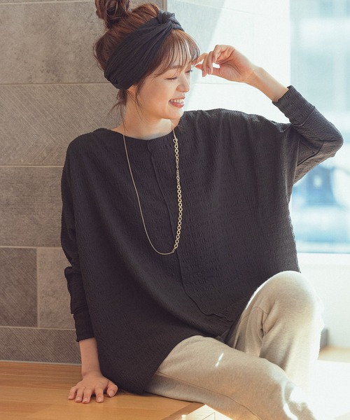 GLOBAL WORK(グローバルワーク)の「ターバンツキワッシャTOPS/217231(Tシャツ/カットソー・レディース・グリーン/オフホワイト/ブラック・FREE)」の1枚目の写真