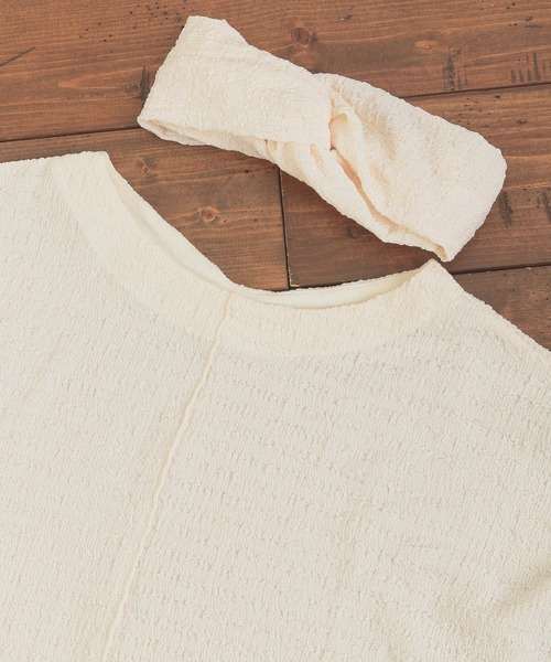 GLOBAL WORK(グローバルワーク)の「ターバンツキワッシャTOPS/217231(Tシャツ/カットソー・レディース・グリーン/オフホワイト/ブラック・FREE)」の6枚目の写真