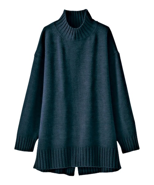 BELLUNA（ベルーナ）の「バックスリットデザインニットプルオーバー（ニット/セーター・レディース・ネイビー/イエロー/ブルー/モカ・MEDIUM/LARGE/X-LARGE）」の2枚目の写真