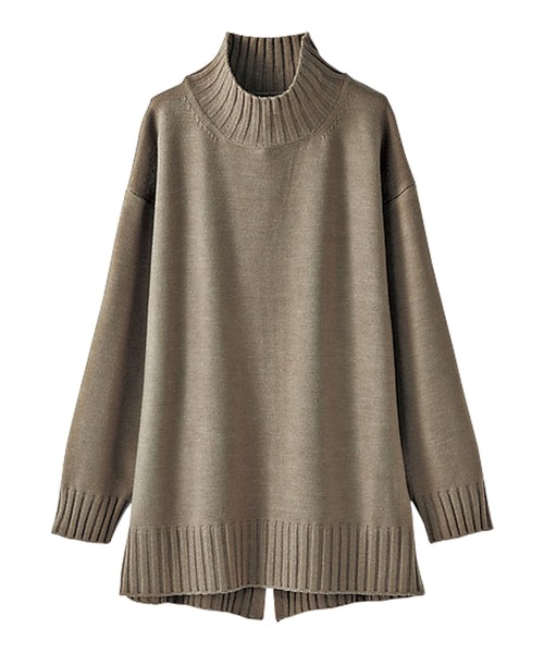 BELLUNA（ベルーナ）の「バックスリットデザインニットプルオーバー（ニット/セーター・レディース・ネイビー/イエロー/ブルー/モカ・MEDIUM/LARGE/X-LARGE）」の9枚目の写真