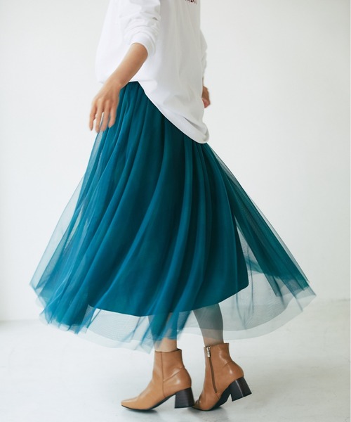 &. NOSTALGIA（アンドドットノスタルジア）の「チェックチュールスカート（スカート・レディース・ブラウン/ブルー/グリーン/ネイビー系/ブラック系その他・FREE）」の9枚目の写真