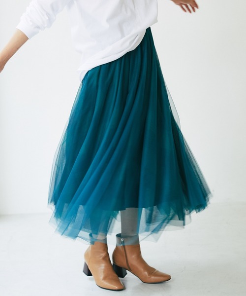 &. NOSTALGIA（アンドドットノスタルジア）の「チェックチュールスカート（スカート・レディース・ブラウン/ブルー/グリーン/ネイビー系/ブラック系その他・FREE）」の10枚目の写真