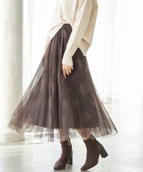 &. NOSTALGIA（アンドドットノスタルジア）の「チェックチュールスカート（スカート・レディース・ブラウン/ブルー/グリーン/ネイビー系/ブラック系その他・FREE）」の11枚目の写真