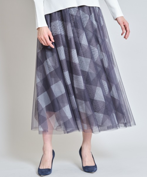 &. NOSTALGIA（アンドドットノスタルジア）の「チェックチュールスカート（スカート・レディース・ブラウン/ブルー/グリーン/ネイビー系/ブラック系その他・FREE）」の14枚目の写真