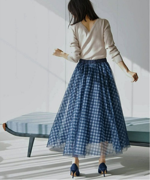 &. NOSTALGIA（アンドドットノスタルジア）の「チェックチュールスカート（スカート・レディース・ブラウン/ブルー/グリーン/ネイビー系/ブラック系その他・FREE）」の21枚目の写真