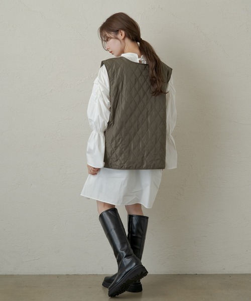 Kastane（カスタネ）の「キャンディースリーブシャーリングチュニック（シャツ/ブラウス・レディース・オフホワイト/ブラック・FREE）」の18枚目の写真