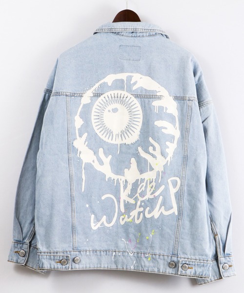 MISHKA(ミシカ)の「【MISHKA】キープウォッチプリント ビッグデニムジャケット(デニムジャケット・メンズ・ライトブルー・L/XL/M)」の3枚目の写真