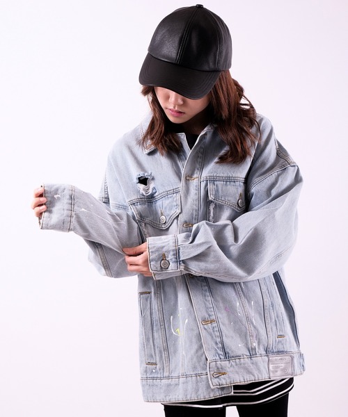 MISHKA(ミシカ)の「【MISHKA】キープウォッチプリント ビッグデニムジャケット(デニムジャケット・メンズ・ライトブルー・L/XL/M)」の8枚目の写真