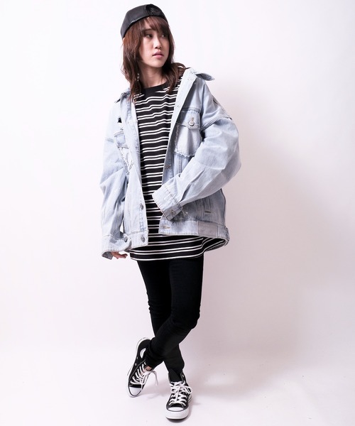 MISHKA(ミシカ)の「【MISHKA】キープウォッチプリント ビッグデニムジャケット(デニムジャケット・メンズ・ライトブルー・L/XL/M)」の13枚目の写真