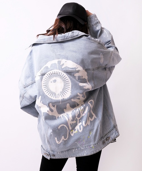 MISHKA(ミシカ)の「【MISHKA】キープウォッチプリント ビッグデニムジャケット(デニムジャケット・メンズ・ライトブルー・L/XL/M)」の11枚目の写真