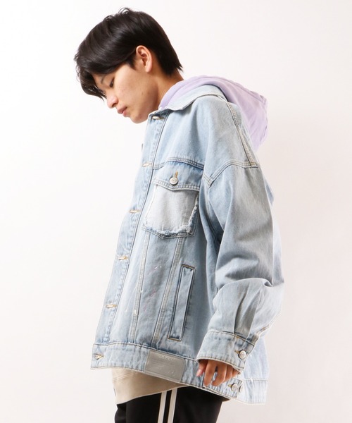 MISHKA(ミシカ)の「【MISHKA】キープウォッチプリント ビッグデニムジャケット(デニムジャケット・メンズ・ライトブルー・L/XL/M)」の5枚目の写真