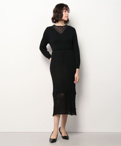 styles(スタイルス)の「AVERY ROW KNIT DRESS(ワンピース・レディース・ブラック・ONE SIZE)」の1枚目の写真