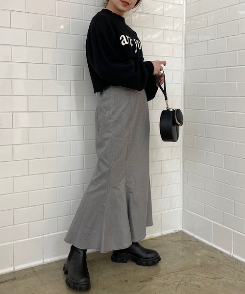 Chico(チコ)の「【LINNEE】マーメイドフレアスカート(スカート・レディース・ブラック/ブラウン/チェック/グレイッシュベージュ・FREE)」の7枚目の写真