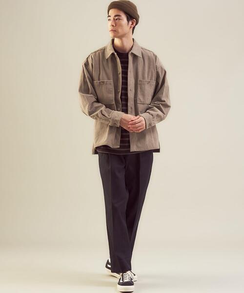 green label relaxing(グリーンレーベルリラクシング)の「<green label relaxing>ソフトコール CPOジャケット(ミリタリージャケット・メンズ・ダークグレー/ベージュ/モカ・S/XL/M/L)」の22枚目の写真