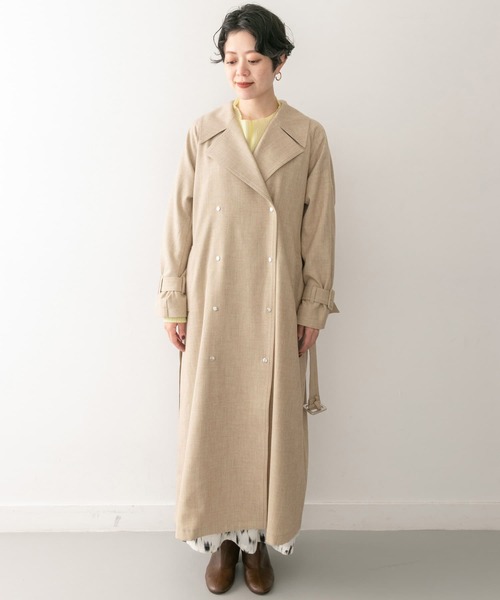 KBF+(ケービーエフプラス)の「KBF+ リネンライクビッグカラーコート∴(その他アウター・レディース・ベージュ・ONE)」の6枚目の写真