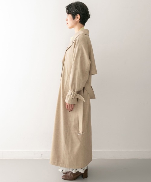 KBF+(ケービーエフプラス)の「KBF+ リネンライクビッグカラーコート∴(その他アウター・レディース・ベージュ・ONE)」の7枚目の写真