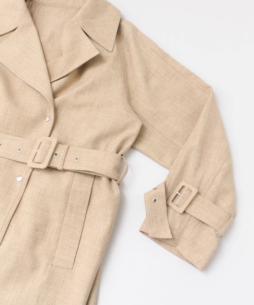 KBF+(ケービーエフプラス)の「KBF+ リネンライクビッグカラーコート∴(その他アウター・レディース・ベージュ・ONE)」の11枚目の写真