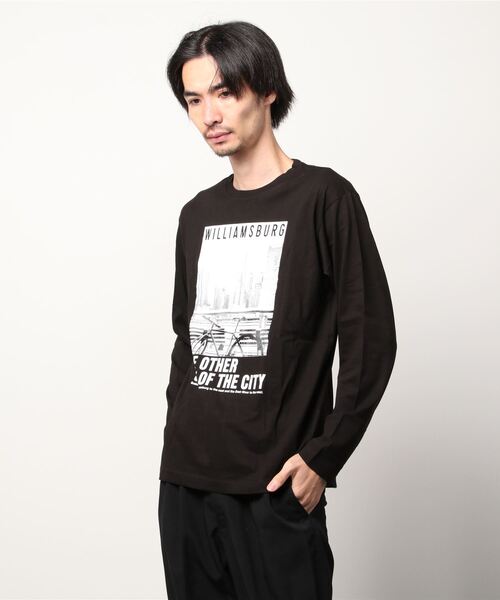 ARCADE（アーケード）の「フォトプリント ロンT（Tシャツ/カットソー・メンズ・ブラック系3/グレー系1/ブラック系1/ホワイト系1/ベージュ系1/ベージュ系2/ホワイト系2/グレー系2/ベージュ系3/ホワイト系3/グレー系3/ブラック系2・L/LL/M）」の4枚目の写真