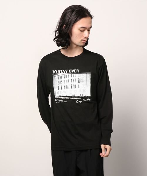 ARCADE（アーケード）の「フォトプリント ロンT（Tシャツ/カットソー・メンズ・ブラック系3/グレー系1/ブラック系1/ホワイト系1/ベージュ系1/ベージュ系2/ホワイト系2/グレー系2/ベージュ系3/ホワイト系3/グレー系3/ブラック系2・L/LL/M）」の5枚目の写真