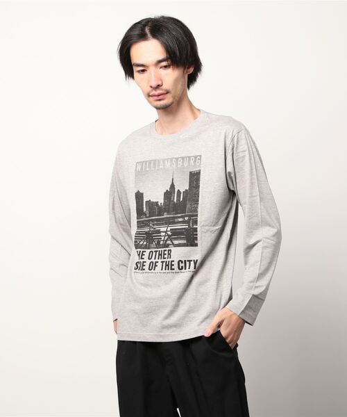 ARCADE（アーケード）の「フォトプリント ロンT（Tシャツ/カットソー・メンズ・ブラック系3/グレー系1/ブラック系1/ホワイト系1/ベージュ系1/ベージュ系2/ホワイト系2/グレー系2/ベージュ系3/ホワイト系3/グレー系3/ブラック系2・L/LL/M）」の7枚目の写真