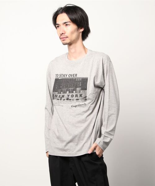 ARCADE（アーケード）の「フォトプリント ロンT（Tシャツ/カットソー・メンズ・ブラック系3/グレー系1/ブラック系1/ホワイト系1/ベージュ系1/ベージュ系2/ホワイト系2/グレー系2/ベージュ系3/ホワイト系3/グレー系3/ブラック系2・L/LL/M）」の8枚目の写真