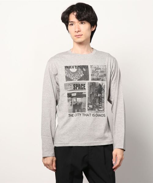 ARCADE（アーケード）の「フォトプリント ロンT（Tシャツ/カットソー・メンズ・ブラック系3/グレー系1/ブラック系1/ホワイト系1/ベージュ系1/ベージュ系2/ホワイト系2/グレー系2/ベージュ系3/ホワイト系3/グレー系3/ブラック系2・L/LL/M）」の9枚目の写真