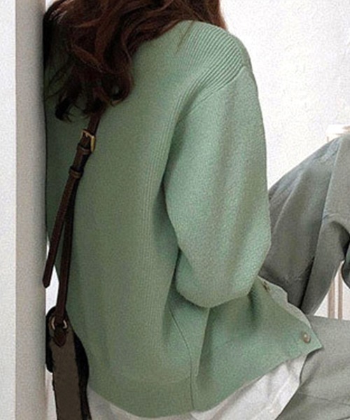 DAY CLOSET（デイ クローゼット）の「レディース きらめきボタンのリブニットカーディガン（カーディガン/ボレロ・レディース・ライトブルー/ブラック/アイボリー/ミント/ピンク系その他・ONE SIZE）」の12枚目の写真