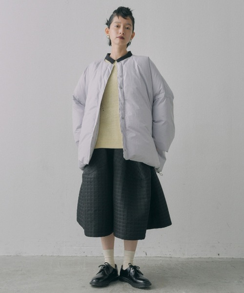 manana suerte（マニャーナスエルテ）の「中綿ボリュームシルエットハーフコート（その他アウター・レディース・ブラック/ライトグレー・FREE）」の8枚目の写真