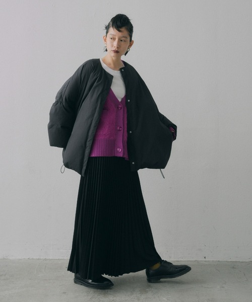 manana suerte（マニャーナスエルテ）の「中綿ボリュームシルエットハーフコート（その他アウター・レディース・ブラック/ライトグレー・FREE）」の14枚目の写真