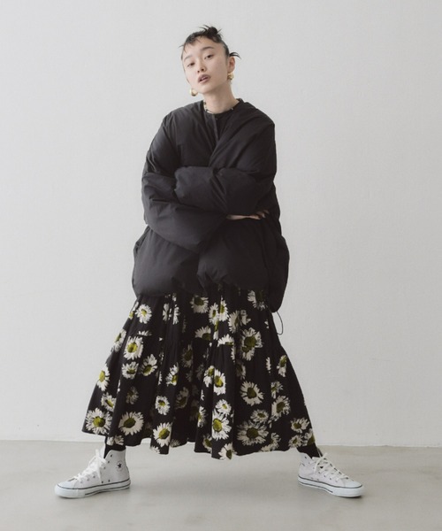 manana suerte（マニャーナスエルテ）の「中綿ボリュームシルエットハーフコート（その他アウター・レディース・ブラック/ライトグレー・FREE）」の12枚目の写真