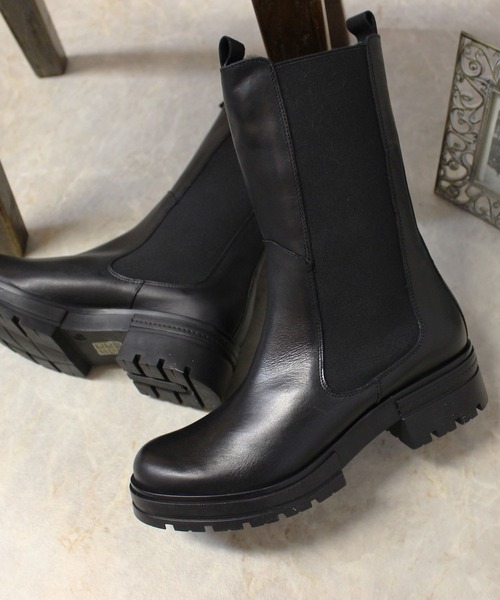 MOHI サイドゴアブーツ チェルシーブーツ ミドル 黒 39 ブラック MOHI サイドゴアブーツ チェルシーブーツ ミドル 黒 39 ブラック MOHI