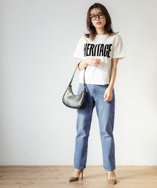 coca（coca）（コカ）の「しゃがめるテーパードデニムパンツ（デニムパンツ・レディース・ブルー系その他/インディゴブルー/ホワイト/ブルー・L/M/S）」の14枚目の写真