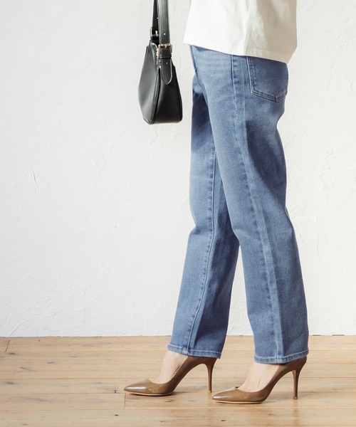 coca（coca）（コカ）の「しゃがめるテーパードデニムパンツ（デニムパンツ・レディース・ブルー系その他/インディゴブルー/ホワイト/ブルー・L/M/S）」の15枚目の写真