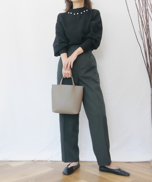 AZUL ENCANTO(アズールエンカント)の「パールミラノリブトップス(Tシャツ/カットソー・レディース・ライトベージュ/パープル/ブラック・FREE)」の17枚目の写真