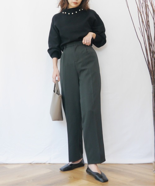 AZUL ENCANTO(アズールエンカント)の「パールミラノリブトップス(Tシャツ/カットソー・レディース・ライトベージュ/パープル/ブラック・FREE)」の19枚目の写真