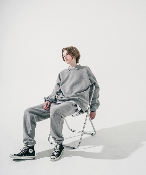 WV PROJECT(ダブリューブイプロジェクト)の「WV PROJECT(ダブリューブイプロジェクト)/JEJE SWEATSHIRT/オーバーサイズ 襟付き スウェット【セットアップ対応商品】(スウェット・メンズ・ブラック/グレー/オートミール/ネイビー・M/L/S)」の8枚目の写真