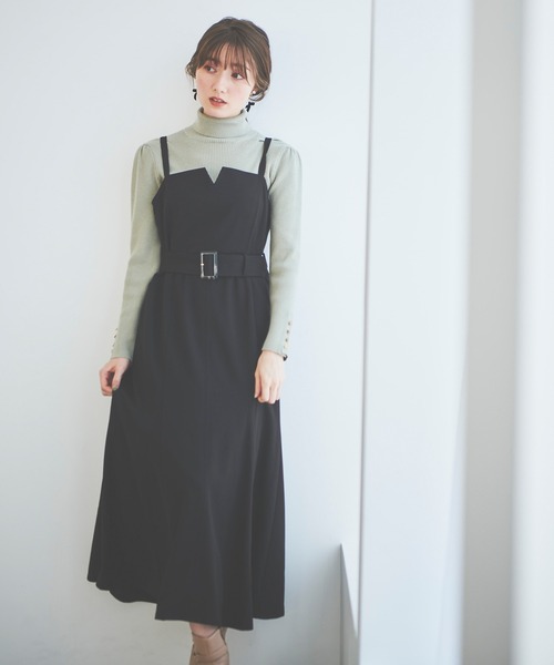 31 Sons de mode（トランテアン　ソン　ドゥ　モード）の「カフスゴールドボタンリブタートルネックニット（ニット/セーター・レディース・ライトグリーン/ピンク/ブラック/サックスブルー・36）」の17枚目の写真