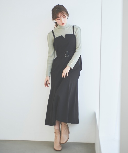 31 Sons de mode（トランテアン　ソン　ドゥ　モード）の「カフスゴールドボタンリブタートルネックニット（ニット/セーター・レディース・ライトグリーン/ピンク/ブラック/サックスブルー・36）」の18枚目の写真