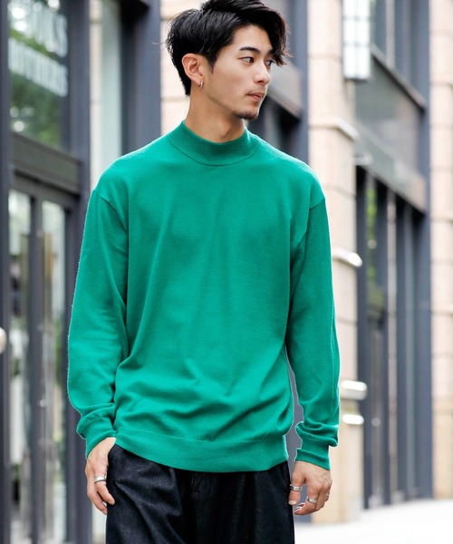 ADMIX/ATELIER SAB MEN（アドミックスアトリエサブメン）の「ハイゲージ編み ハンドウォッシャブル 梳毛風 モックネック ハイネック セーター（ニット/セーター・メンズ・ライトグレー/オフホワイト/アッシュブラウン/ブラック/チャコールグレー/ベージュ/グリーン系その他/グリーン/アッシュグレー・50/48）」の8枚目の写真