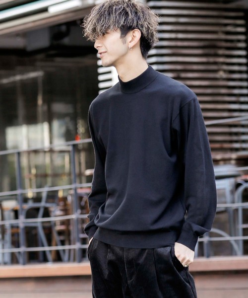 ADMIX/ATELIER SAB MEN（アドミックスアトリエサブメン）の「ハイゲージ編み ハンドウォッシャブル 梳毛風 モックネック ハイネック セーター（ニット/セーター・メンズ・ライトグレー/オフホワイト/アッシュブラウン/ブラック/チャコールグレー/ベージュ/グリーン系その他/グリーン/アッシュグレー・50/48）」の14枚目の写真