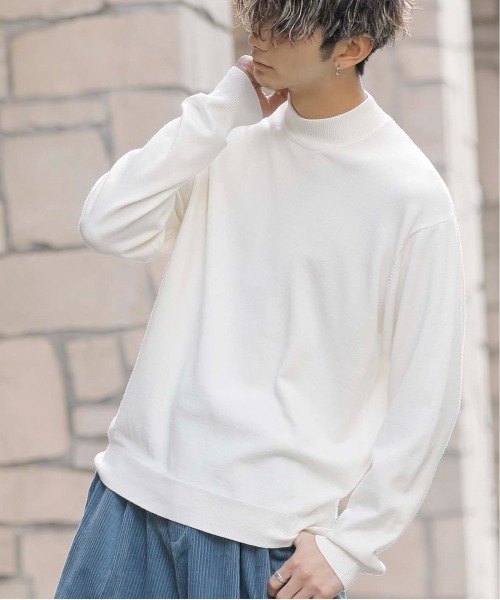 ADMIX/ATELIER SAB MEN（アドミックスアトリエサブメン）の「ハイゲージ編み ハンドウォッシャブル 梳毛風 モックネック ハイネック セーター（ニット/セーター・メンズ・ライトグレー/オフホワイト/アッシュブラウン/ブラック/チャコールグレー/ベージュ/グリーン系その他/グリーン/アッシュグレー・50/48）」の10枚目の写真